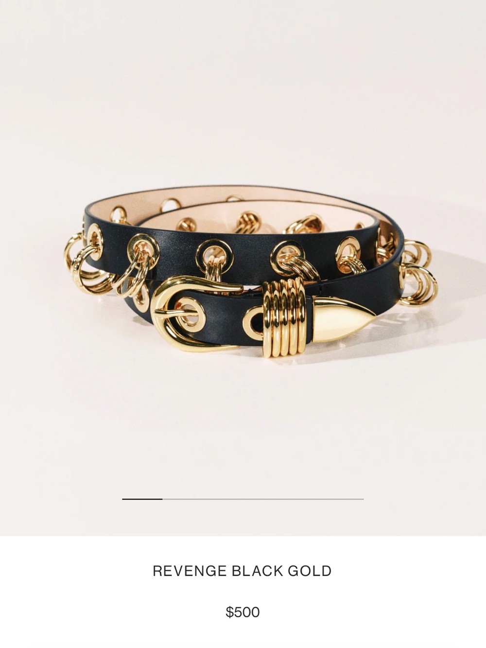 Dehanche REVENGE BLACK GOLD belt gold silver rings